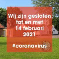 Corona gesloten tot 14 februari 2021